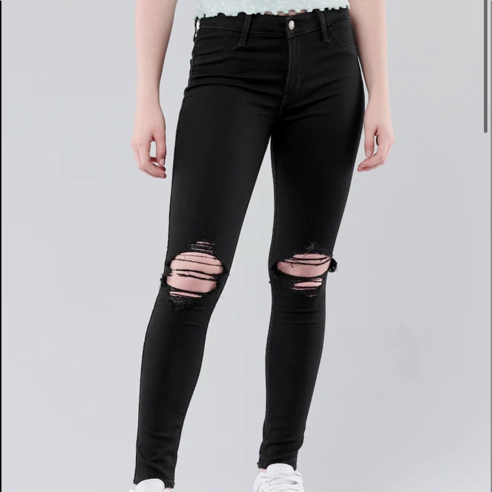 Black Hollister Ripped Jeans
